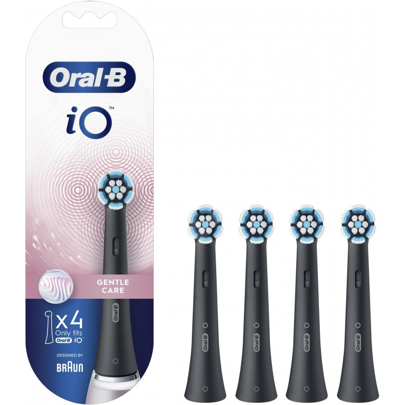 DANTŲ ŠEPETĖLIO ANT. BRAUN ORAL-B iO SB-4 GENTLE CARE Juodos spalvos-Dantų šepetėlių antgaliai-Dantų šepetėliai ir priedai-Braun