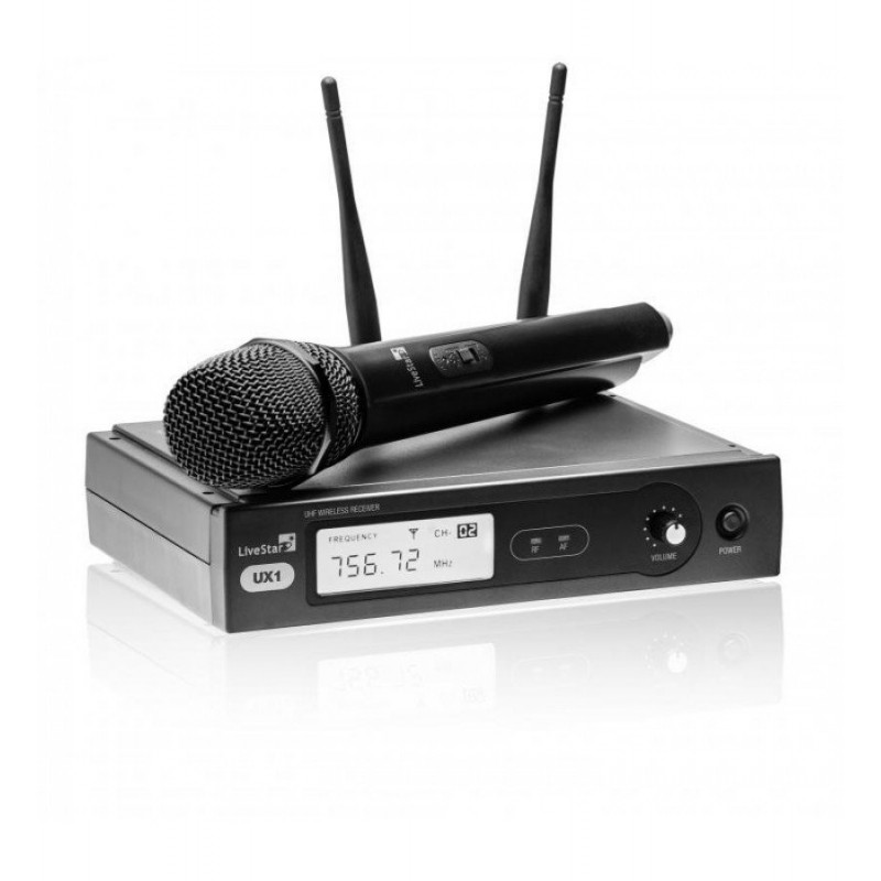 BEVIELIS RADIJO MIKROFONO KOMPLEKTAS LIVE STAR UX1 863.1MHz-Mikrofonai-Išmaniųjų (Smart TV) ir televizorių priedai-LIVESTAR