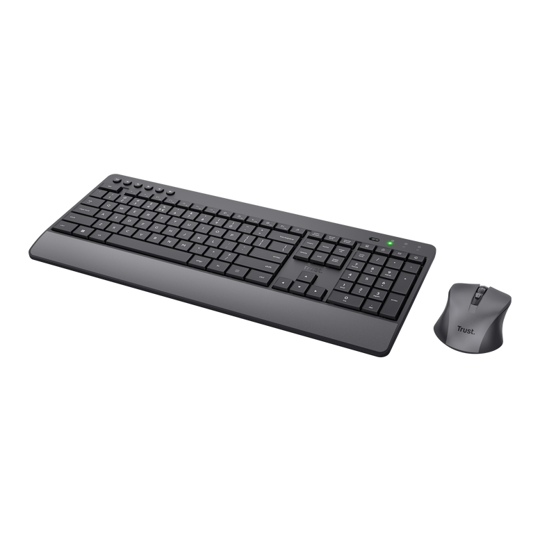 Belaidės pelės ir klaviatūros komplektas Trust TREZO WIRELESS DESKSET ECO US 24529-Klaviatūros-Išmaniųjų (Smart TV) ir televizor