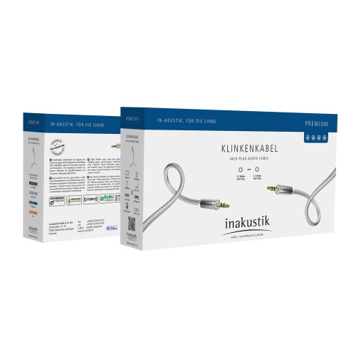 Kabelis 3,5 mm kištukas - 3,5 mm kištukas 0,75 m stereo, belaidis PREMIUM-Kabeliai ir laidai-Televizoriai ir priedai-INAKUSTIK