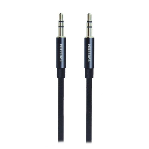 SWISSTEN TEXTILEPREMIUM AUX CABLE 3.5MM - 3.5 MM 1.5MBLACK