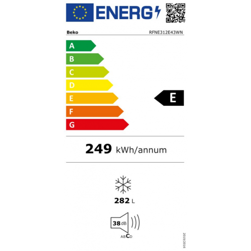 Šaldiklis BEKO RFNE312E43WN