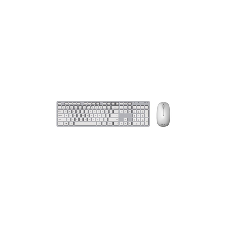Asus W5000 klaviatūros ir pelės rinkinys, belaidis, Klaviatūros išdėstymas anglų kalba, balta, belaidis ryšys Pelė: Pelė: USB, P