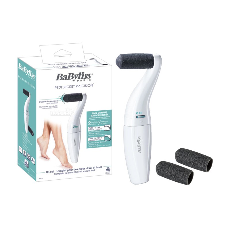 BABYLISS pėdų šveitiklis H700E PediSecret Precision Komplekte esančių priedų skaičius 2, galios lygių skaičius 2, baltas-Grožis 