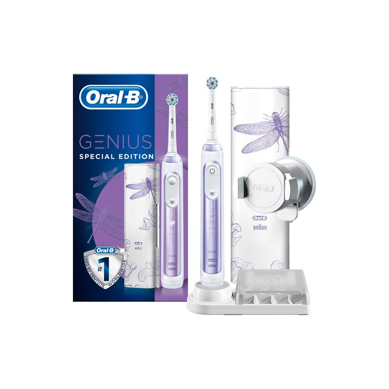 Oral-B elektrinis dantų šepetėlis Genius 10000N Įkraunamas, Suaugusiems, Šepetėlio galvučių skaičius komplekte 4,-Dantų šepetėli