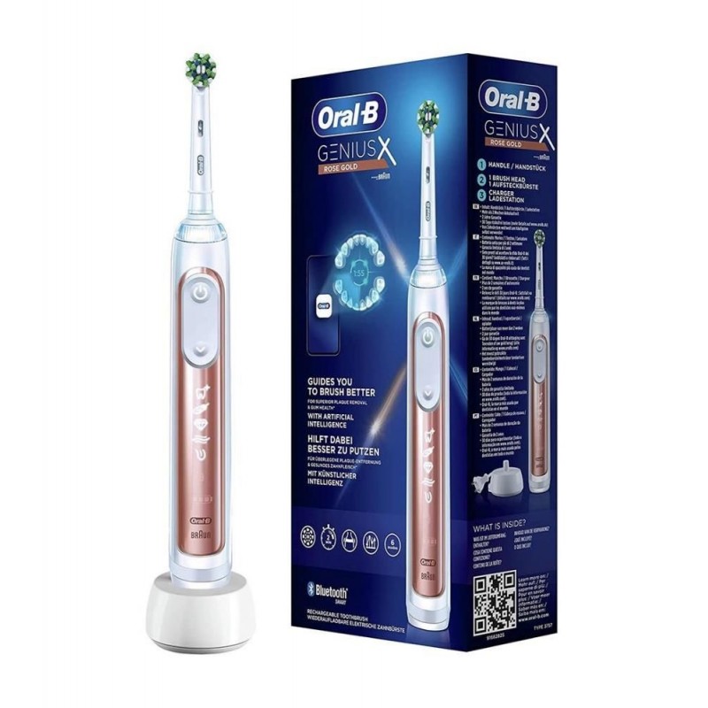 Oral-B elektrinis dantų šepetėlis "Genius X" įkraunamas, skirtas suaugusiems, komplekte esančių šepetėlių galvučių skaičius 1, d