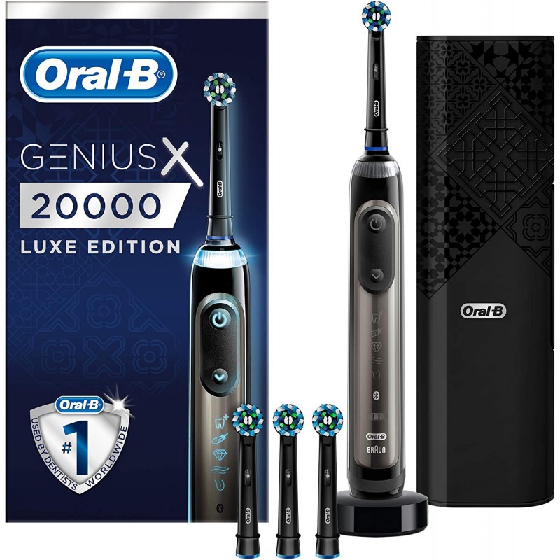 Oral-B elektrinis dantų šepetėlis "Genius X Luxus Edition" įkraunamas, skirtas suaugusiems, komplekte esančių šepetėlių galvučių