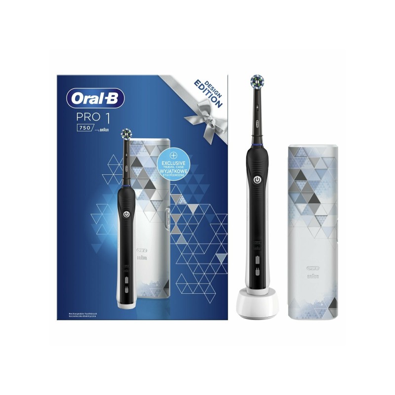 Oral-B elektrinis dantų šepetėlis Pro1 750 įkraunamas, skirtas suaugusiems, komplekte esančių šepetėlių galvučių skaičius 1-Dant