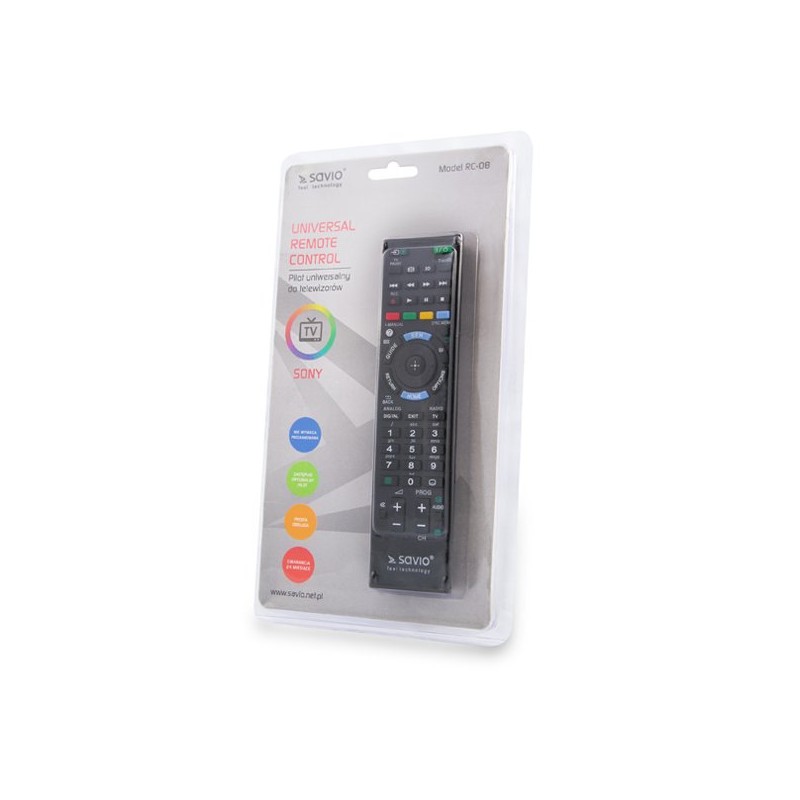 NUOTOLINIO VALDYMO PULTAS SAVIO RC-08 SONY-Nuotolinio valdymo pultai-Išmaniųjų (Smart TV) ir televizorių priedai-Savio
